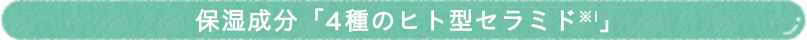 保湿成分「4種のヒト型セラミド」